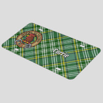 Clan Currie Rooster Crest over Tartan License Plate