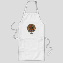 Clan Currie Rooster Crest over Tartan Long Apron