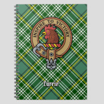 Clan Currie Rooster Crest over Tartan Notebook