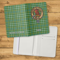 Clan Currie Rooster Crest over Tartan Passport Holder