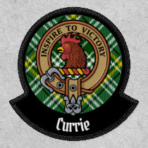 Clan Currie Rooster Crest over Tartan Patch