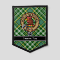 Clan Currie Rooster Crest over Tartan Pennant