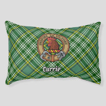 Clan Currie Rooster Crest over Tartan Pet Bed