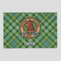 Clan Currie Rooster Crest over Tartan Placemat