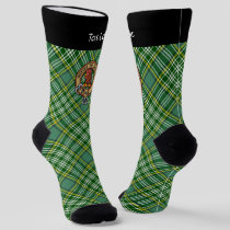 Clan Currie Rooster Crest over Tartan Socks