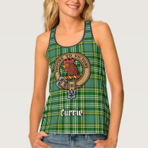 Clan Currie Rooster Crest over Tartan Tank Top