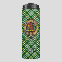 Clan Currie Rooster Crest over Tartan Thermal Tumbler