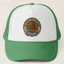 Clan Currie Rooster Crest over Tartan Trucker Hat