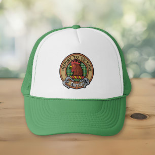 Clan Currie Rooster Crest over Tartan Trucker Hat