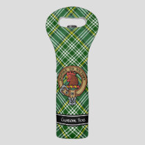 Clan Currie Rooster Crest over Tartan Wine Bag