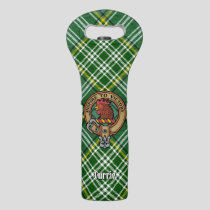 Clan Currie Rooster Crest over Tartan Wine Bag