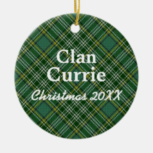 Clan Currie Scottish Tartan Ceramic Ornament