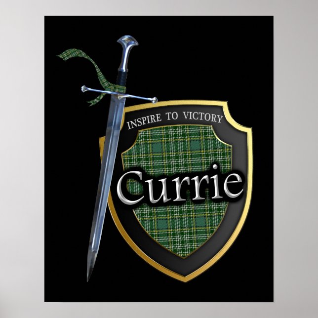 Clan Currie Scottish Tartan Poster (Front)