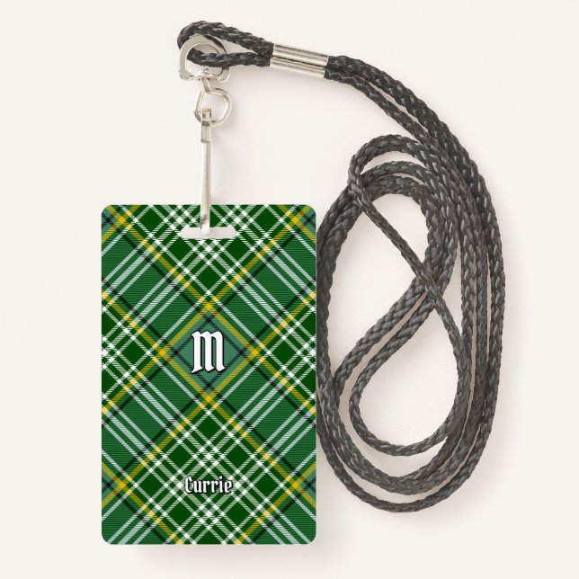 Clan Currie Tartan Badge (Front with Lanyard)