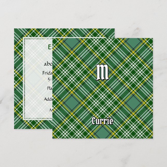 Clan Currie Tartan Invitation (Front/Back)