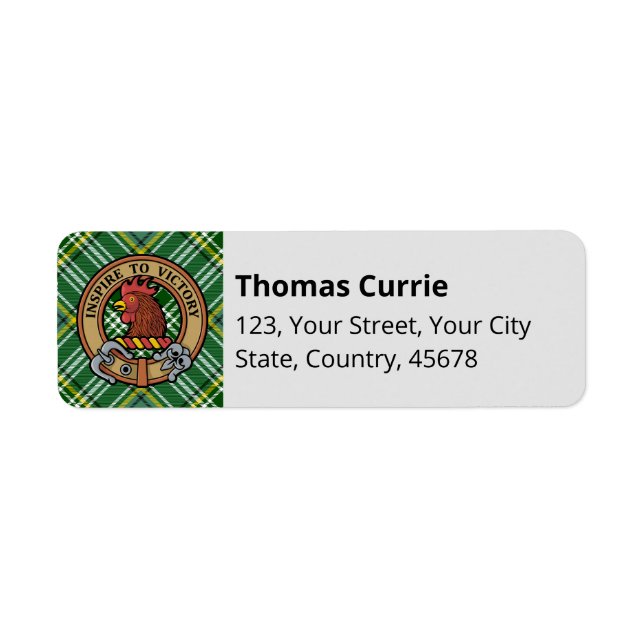 Clan Currie Tartan Label (Front)