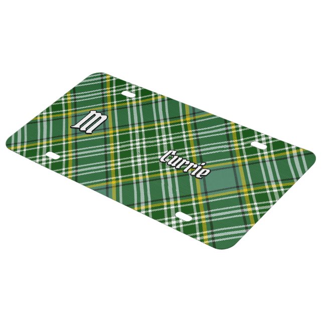 Clan Currie Tartan License Plate (Side)