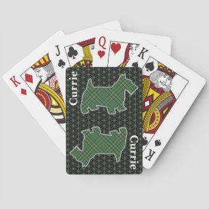 Clan Currie Tartan Scottish Terrier Edition Poker Cards