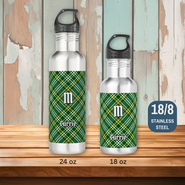 Clan Currie Tartan Stainless Steel Water Bottle (Creator Uploaded)