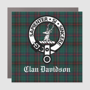 Clan Davidson Crest Badge and Tartan Car Magnet