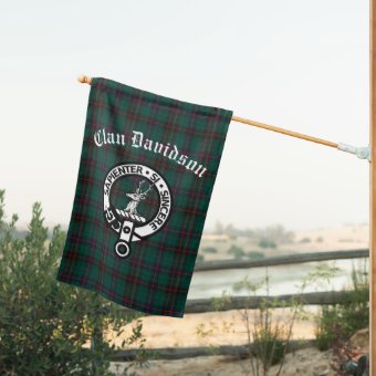 Davidson Dress Dancers Tartan Crest Garden Flag - Celtic Thistle Style