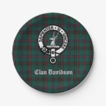 Clan Davidson Crest Badge and Tartan  Paper Plates