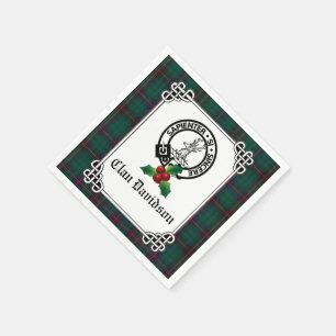 Clan Davidson Crest Badge & Tartan Holiday  Napkins