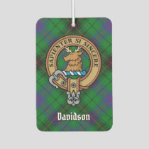 Clan Davidson Crest over Tartan Air Freshener