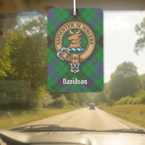 Clan Davidson Crest over Tartan Air Freshener
