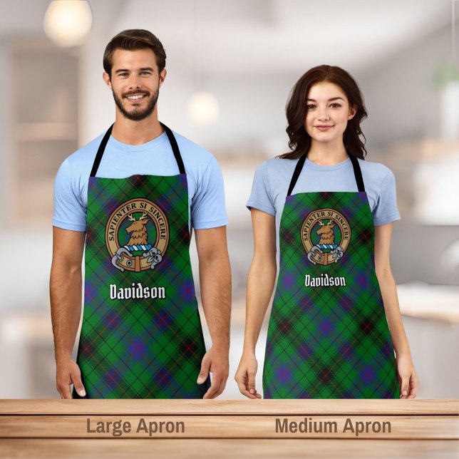 Clan Davidson Crest over Tartan Apron (Creator Uploaded)