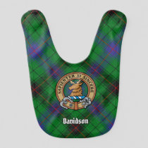 Clan Davidson Crest over Tartan Baby Bib