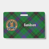 Clan Davidson Crest over Tartan Badge
