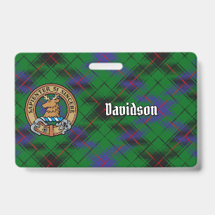 Clan Davidson Crest over Tartan Badge
