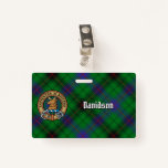 Clan Davidson Crest over Tartan Badge