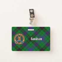 Clan Davidson Crest over Tartan Badge