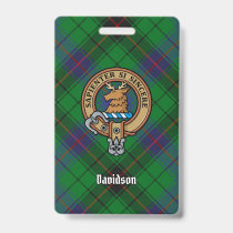 Clan Davidson Crest over Tartan Badge