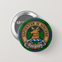 Clan Davidson Crest over Tartan Button