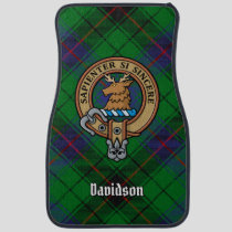 Clan Davidson Crest over Tartan Car Floor Mat