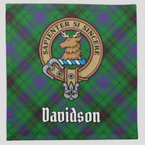 Clan Davidson Crest over Tartan Cloth Napkin