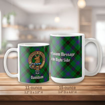 Clan Davidson Crest over Tartan Coffee Mug