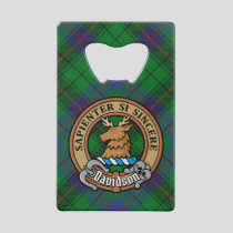 Clan Davidson Crest over Tartan Credit Card Bottle Opener