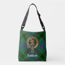 Clan Davidson Crest over Tartan Crossbody Bag