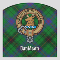 Clan Davidson Crest over Tartan Door Sign