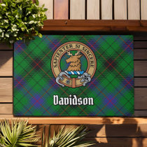 Clan Davidson Crest over Tartan Doormat