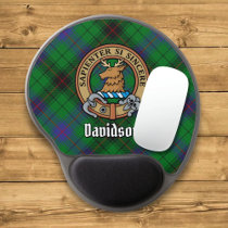 Clan Davidson Crest over Tartan Gel Mouse Pad
