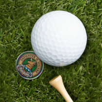 Clan Davidson Crest over Tartan Golf Ball Marker