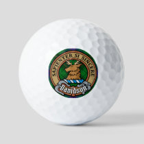 Clan Davidson Crest over Tartan Golf Balls