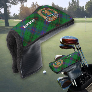 Clan Davidson Crest over Tartan Golf Head Cover