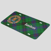 Clan Davidson Crest over Tartan License Plate