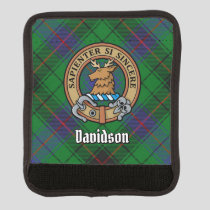 Clan Davidson Crest over Tartan Luggage Handle Wrap